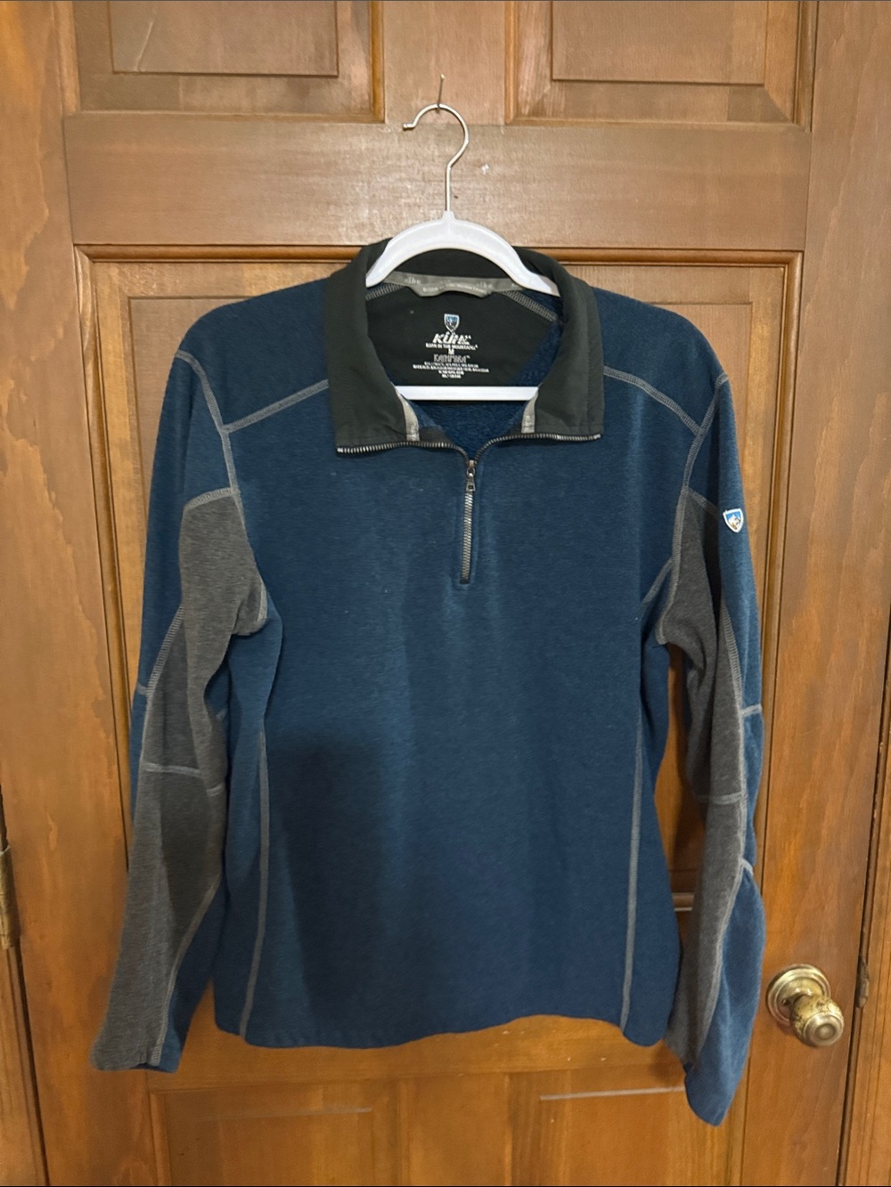 Kuhl Men's Navy and Gray Zip-Front Performance Sweater